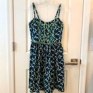 Navy Blue Floral Sundress | Spaghetti Strap